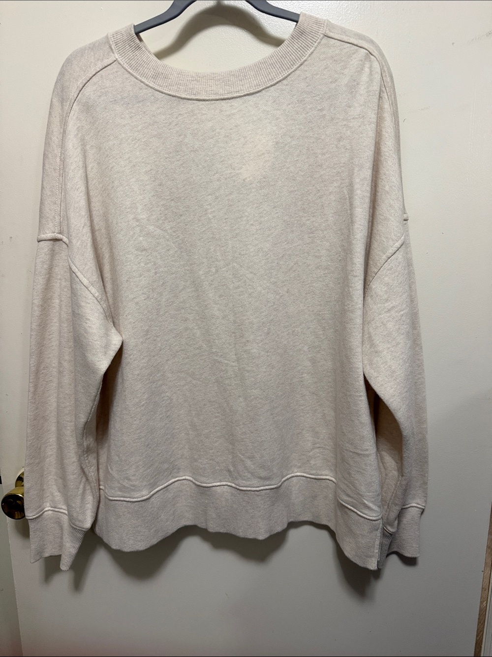 aerie Relaxed Crewneck Sweater - Cream With Bow Detail